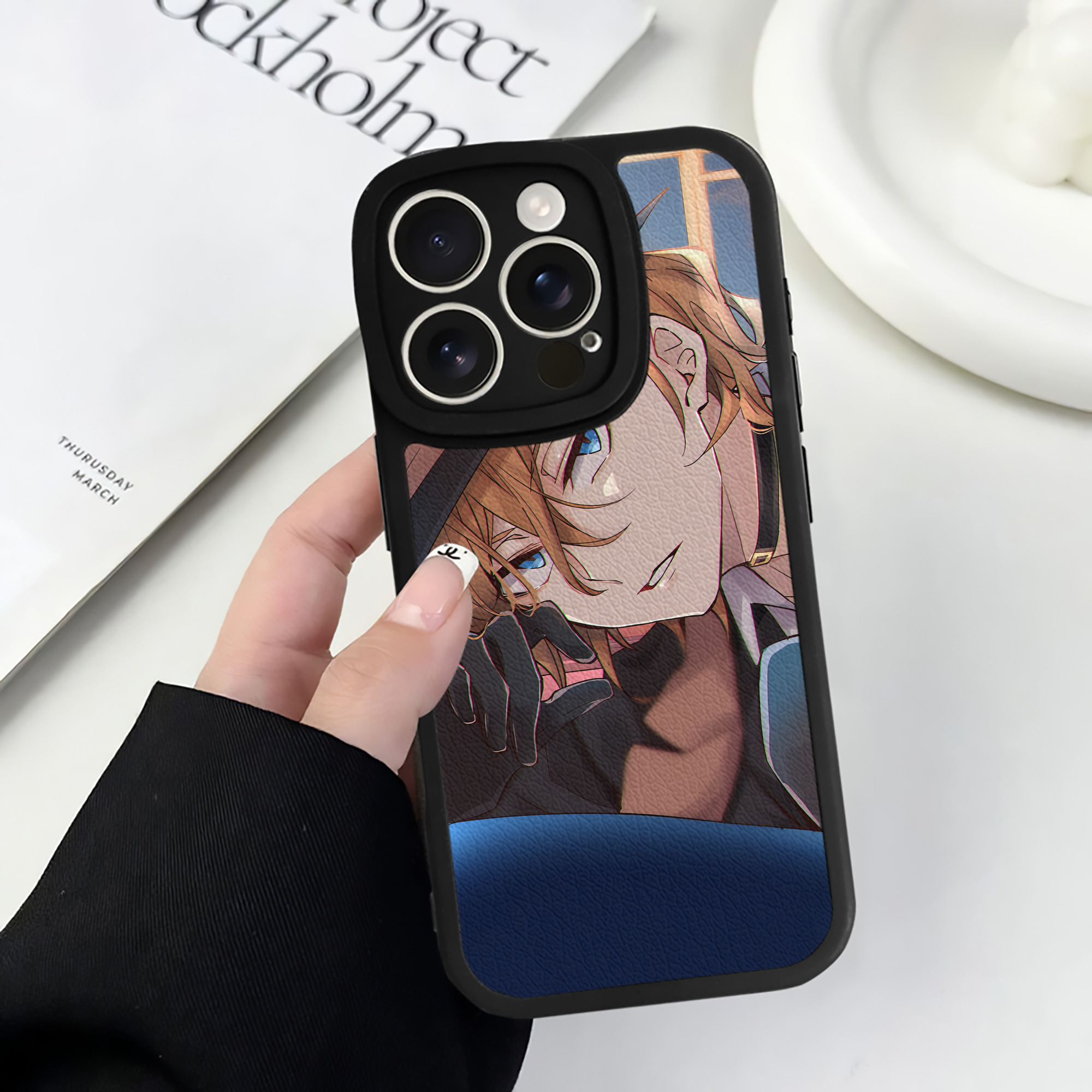 （画像用） 文豪ストレイドッグス Bungo Stray Dogs 【iPhone 16シリーズ対応】シリコンスマホケース（レザー調） 材質：シリコン